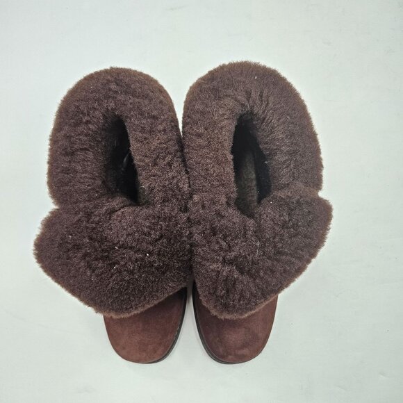 Sorel Boots Fur Lined Suede Brown Lace Up Combat Winter Ankle Booties Size 6 - Picture 2 of 11